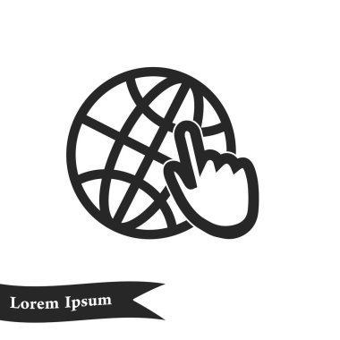 Küre simgesi. Düz tasarım.