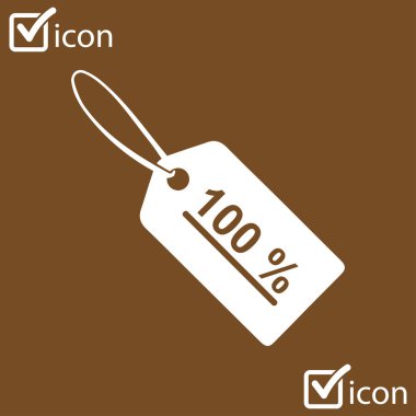 Satılık Etiketler simgesi. Düz tasarım stili. Rozet etiketi, bir fiyat etiketi, indirim