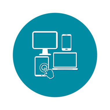 Elektronik Cihazlar. Akıllı telefon bilgisayar tablet netbook simbol.