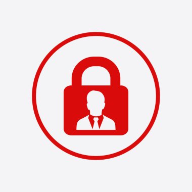 Kullanıcı oturum açma kimlik doğrulama simgesi. Düz tasarım stili. Vektör Eps10.