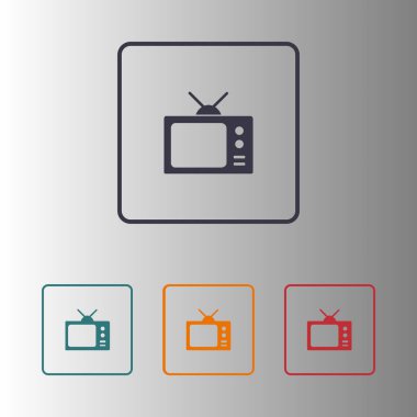 TV simgesi. Düz tasarım stili. Vektör Eps 10. 