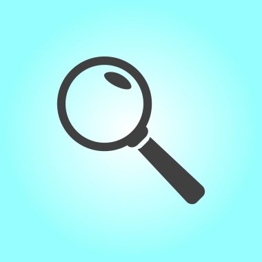 Büyüteç simgesi. Arama düğmesi. Büyüteç Camı. Düz tasarım stili. 