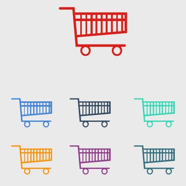 grafik alışveriş düz simgesi