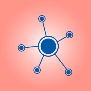 Sosyal ağ tek simge. Küresel teknoloji veya sosyal ağ.