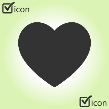 Sevgililer günü, düz kalp simgesi, vektör çizim 