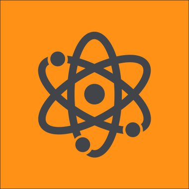 Atom işareti simbol. Atom parçası simgesi.