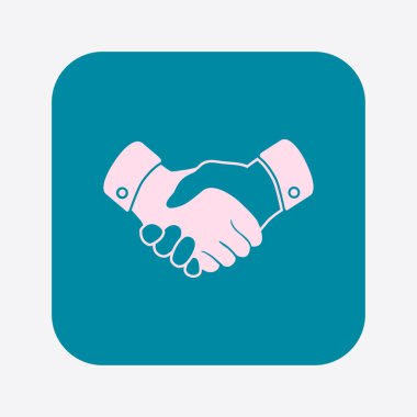 El sıkışma işareti simgesi. Başarılı iş sembolü. Düz tasarım stili.