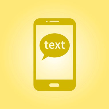 Mobil sohbet simgesi. Cep telefonu Web sohbet ve iletişim temsil eden.