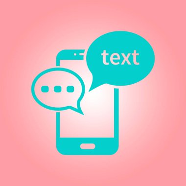 Mobil sohbet simgesi. Cep telefonu Web sohbet ve iletişim temsil eden.