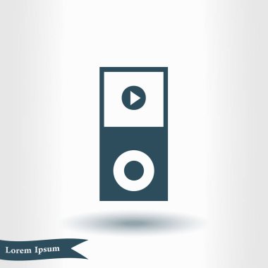 taşınabilir kitle iletişim araçları oyuncu simgesi. düz tasarım stili. vektör eps 10.