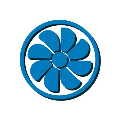 Egzoz vantilatörü simgesi. Havalandırma sembolü.