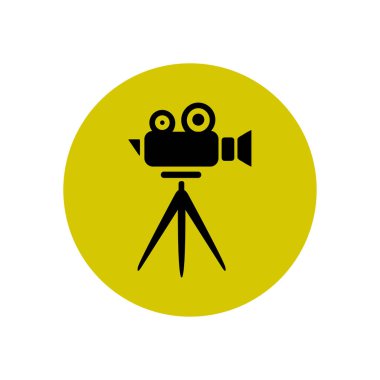 Sinema kamera simgesi. Düz tasarım stili. Vektör Eps 10.