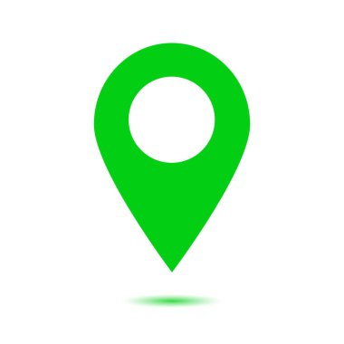 Harita işaretçi simgesi. GPS konumu sembolü. Düz tasarım stili. Vektör Eps 10.