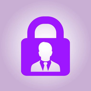 Kullanıcı oturum açma kimlik doğrulama simgesi. Düz tasarım stili. Vektör Eps10.