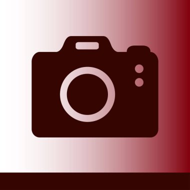 Fotoğraf makinesi simgesi. DSLR kamera simgesi. Dijital kamera. Düz tasarım biçimi. 