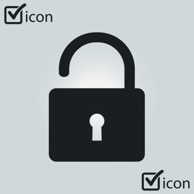 Simgesini kilidini. Düz tasarım stili. Kullanıcı erişimi.