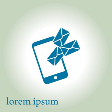 Akıllı telefon e- postası veya SMS simgesi. Mobil posta imzası simgesi.