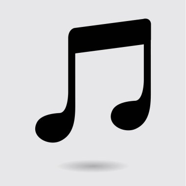 Müzik Not simgesi. Karakter dinleme şarkı. Düz tasarım stili.
