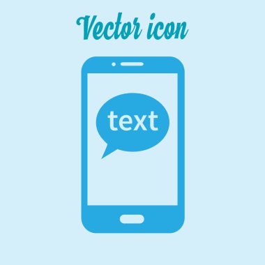 Mobil sohbet simgesi. Cep telefonu Web sohbet ve iletişim temsil eden.