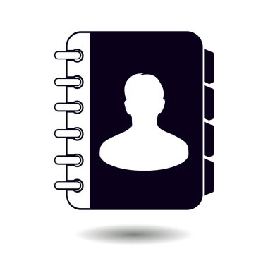 Adres Defteri simgesini. Düz tasarım stili. Eps10.