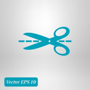 Makas ile kesme hatları simgesi.