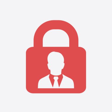 Kullanıcı oturum açma kimlik doğrulama simgesi. Düz tasarım stili. Vektör Eps10.