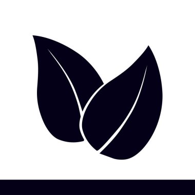 Yaprak simgesi. Taze doğal ürün simgesi. Organik ürün işareti. Düz tasarım stili.