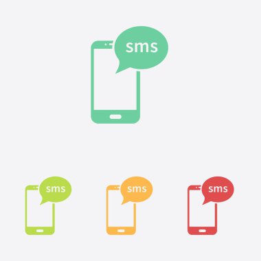 Akıllı telefon e-posta veya sms simgesi. Mobil posta işareti simgesi.