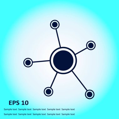 Sosyal ağ tek simge. Küresel teknoloji veya sosyal ağ.