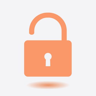 Simgesini kilidini. Düz tasarım stili. Vektör Eps10 