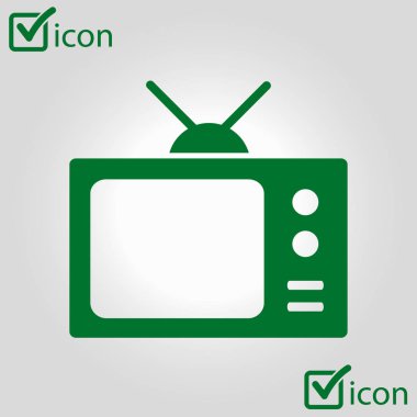 TV simgesi. Düz tasarım stili. Vektör Eps 10. 