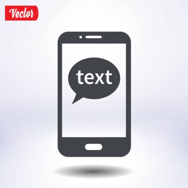 Mobil sohbet simgesi. Cep telefonu Web sohbet ve iletişim temsil eden.