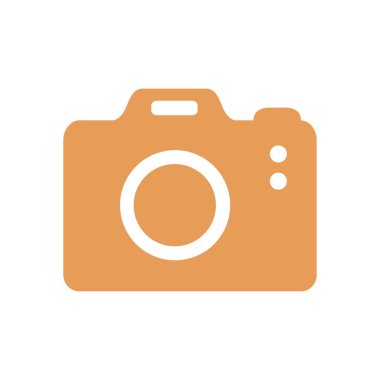 Fotoğraf makinesi simgesi. DSLR kamera simgesi. Dijital kamera. Düz tasarım biçimi. 