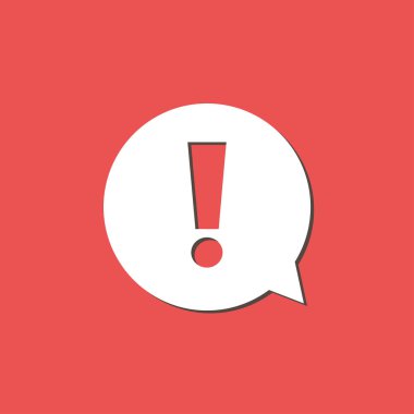  Ünlem işareti. Ünlem işareti. Tehlike uyarı sembolü. Düz tasarım stili. Vektör Eps 10.