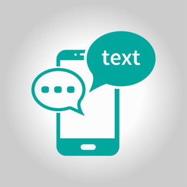 Mobil sohbet simgesi. Cep telefonu Web sohbet ve iletişim temsil eden.