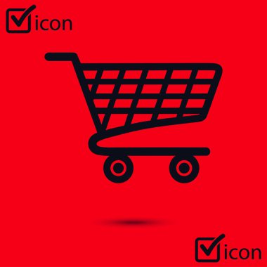 Grafik alışveriş düz simgesi. Bir ürünü Sepete Ekle.