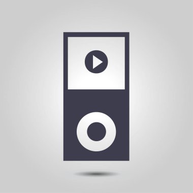 taşınabilir kitle iletişim araçları oyuncu simgesi. düz tasarım stili. vektör eps 10.