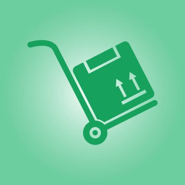 Kutuları simge kamyonla. El kamyon işareti erkek.