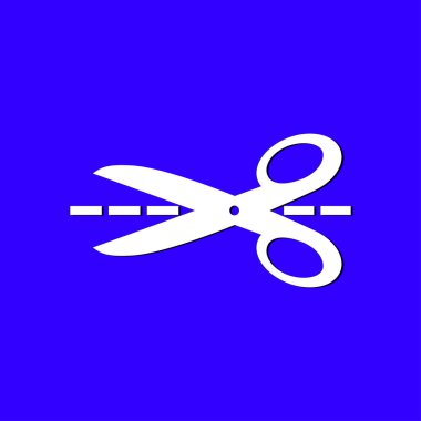 Makas ile kesme hatları simgesi.