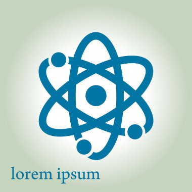 Atom işareti simbol. Atom parçası simgesi.