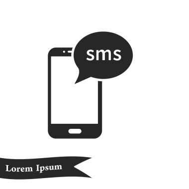 Akıllı telefon e- postası veya SMS simgesi. Mobil posta imzası simgesi.