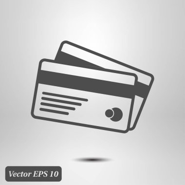 Vektör kredi kartları simgesi. Düz tasarım stili. EPS 10.