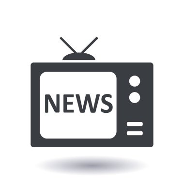 TV haber muhabiri. Düz tasarım stili. Vektör Eps 10. 