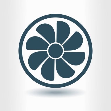 Egzoz vantilatörü simgesi. Havalandırma sembolü.