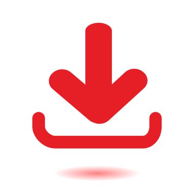 Simgesini indirin. Düğme yükleyin. Düz stil.