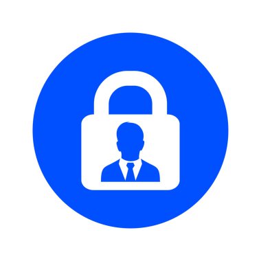 Kullanıcı oturum açma kimlik doğrulama simgesi. Düz tasarım stili. Vektör Eps10.