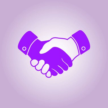 El sıkışma işareti simgesi. Başarılı iş sembolü. Düz tasarım stili.