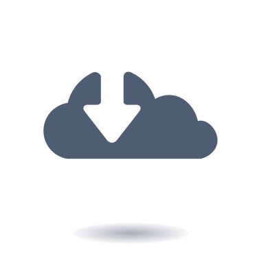 Bulut simgesinden indirin. Düğme yükleyin. Yük sembolü.