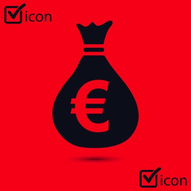 Euro para birimi simgesini EUR'dir. Düz tasarım stili. 