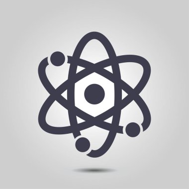 Atom işareti simbol. Atom parçası simgesi.
